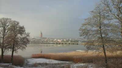 Så här magiskt såg det ut när jag steg upp i morse ...